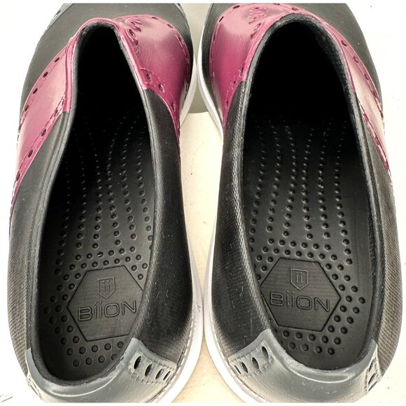 Biion Unisex Golf Shoes Oxford Slip On Waterproof Black Grey Burgundy W 10 M 8 - Picture 8 of 10